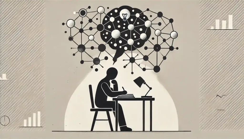 ilustraçao vetorial monocromatica minimalista, proporção de tela ampla, sobre: mapa mental

